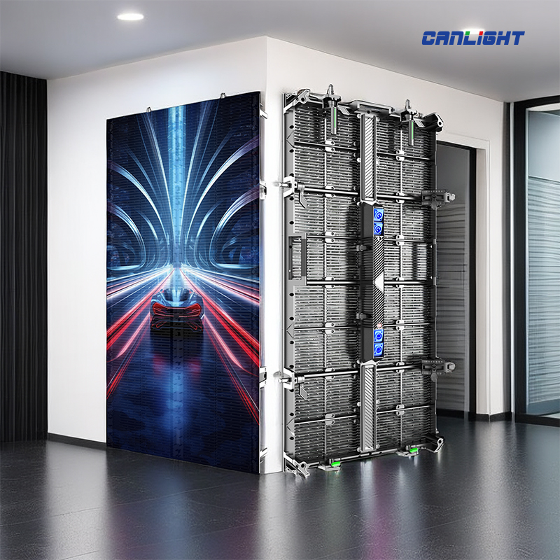 RTL-500x1000 is an indoor rental transparent LED display screen cabinet panel 500mm(W)*1000mm(H) -4