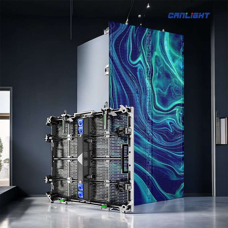 RTL-500x1000 is an indoor rental transparent LED display screen cabinet panel 500mm(W)*1000mm(H) -5