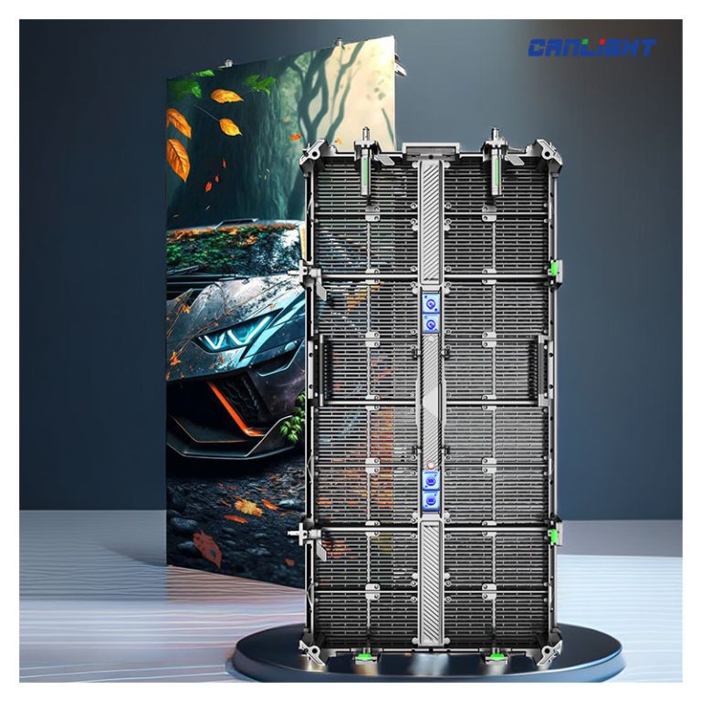 RTL-500x1000 is an indoor rental transparent LED display screen cabinet panel, led cabinet size is 500mm(W)*1000mm(H)